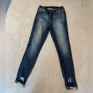 Buckle Skinny Ankle Jeans